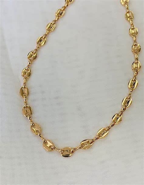 gucci style chain 14k|14k gucci link necklace.